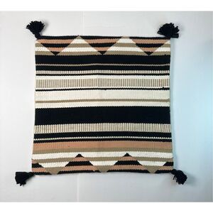West Elm Woven geometric Boho 20x20 pillow covers set of 2 - NWOT black cream br
